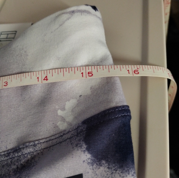 #0361 XL (Tag 1X runs small) NWT TOMMY HILFIGER Blue/Wht Tie Dye Jersey Leggings - Picture 8 of 16